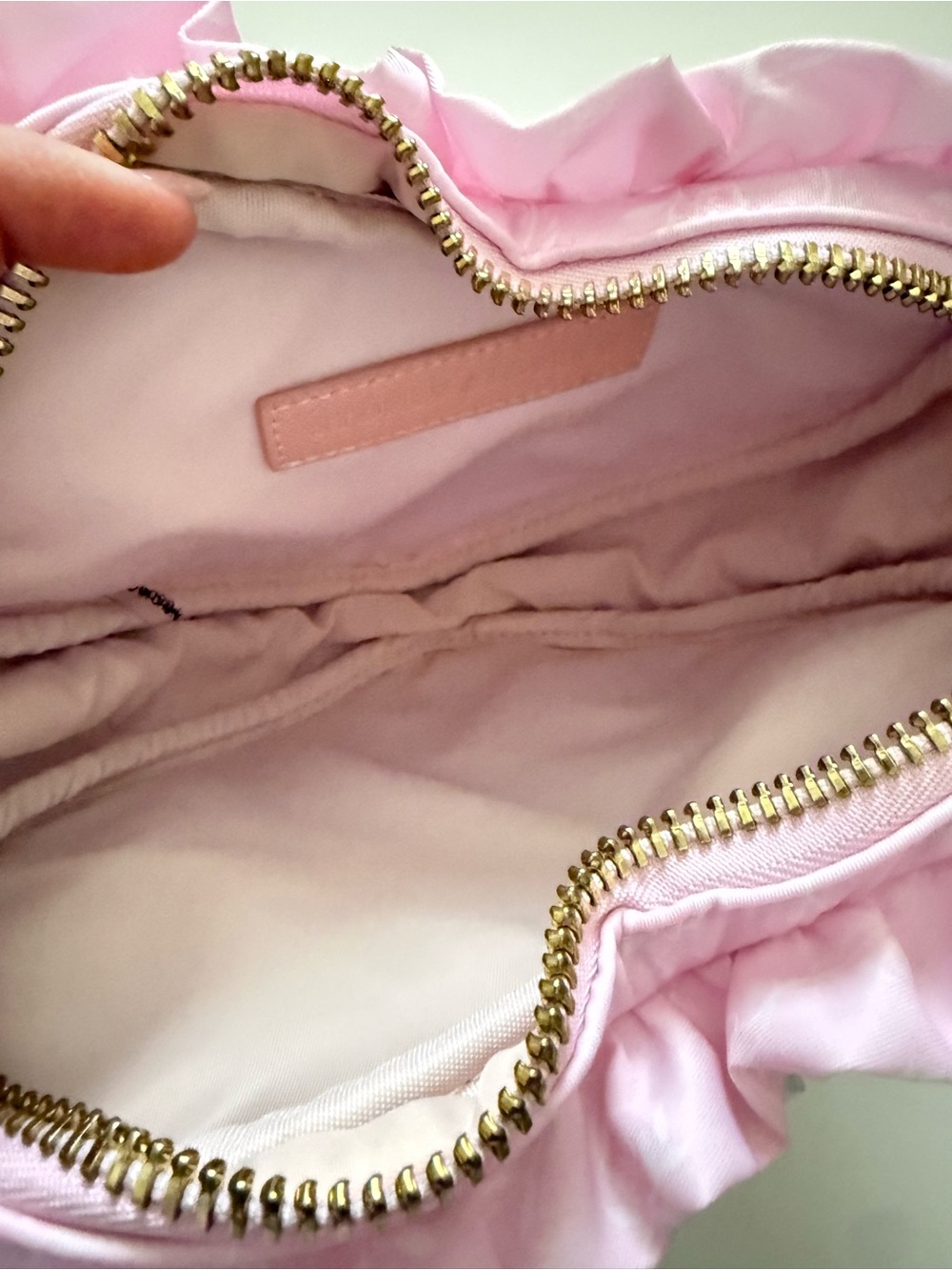 Pink Heart-Shaped Ruffle Pillow - Picture 4 of 5